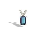 14K White Gold Emerald-cut Created Alexandrite Pendant