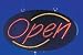 Sun LED OPEN Sign: Red Text,Yellow Light