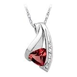 10kt. White Gold, Garnet & Diamond Fashion Pendant