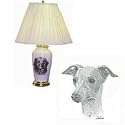 Porcelain Lamp with Italian Greyhound