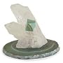 Quartz and agate sculpture, 'Moss Cube' 3" W 3" L