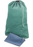 Drawstring Cotton Laundry Bag- Green
