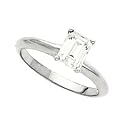0.44 Ct D VS1 Emerald Diamond 14K White-Gold Solitaire Engagement Ring Certified