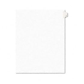 Avery-Style Legal Side Tab Divider, Title: 1, Letter, White, 25/Pack