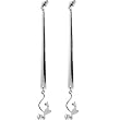 BABY PHAT Silver Tone THIN TRIANGLE CAT Dangle Earrings