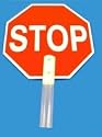 Large 14" Metal Hand-Held Stop Sign - Dual Sided