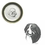 Bernese Mountain Dog 6' Green Plate, Porcelain by Rosalinde (6' diameter)