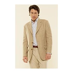 Mens Regular Washed Linen Wool Sport Coat by Lands' End