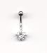 Stepped Navel Bar in Crystal