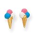 14k Enamel Pink Blue White Ice Cream Post Childrens Earrings