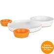 Boon Groovy Interlocking Plate and Bowl Set, Orange/White