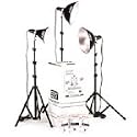 Smith-Victor KT750 750 Total Watt 3 Light Kit with 6 Ft. Stands