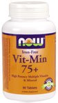 Vit-Min 75+ (Iron-Free High Potency Multiple Vitamin & Mineral) by NOW Foods - (90 Tablets)