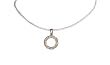 Necklace - N260 - Crystal Circle (Sm) Hung on White Cord ~ Clear