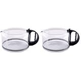 Krups 587-42-2PK Il Caffe Duomo 8 Cup Glass Carafe, Black Handle, Lid Not Included, 2 Pack