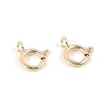 2 14K Yellow Gold Spring Ring Clasp Necklace Jewelry