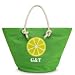 Kate Spade Large Jitney Canvas Bag Tote Lime Green