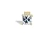 14K Yellow Gold Genuine Square Aquamarine Pendant
