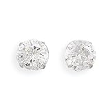 Cubic Zirconia CZ Sterling Silver Earrings - 6mm White Stud