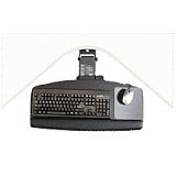 3M Keyboard Tray with Knob Adjust Arm, Tool-free Installation, 17-3/4 Inch Track, Gel Wrist Rests, Mousing Surface, Black