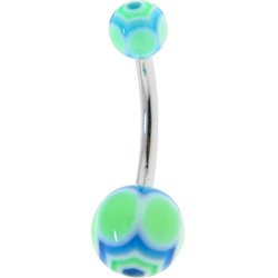 Lime Blue MARRACAS Belly Button Ring