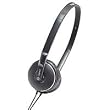 Audio Technica ATH-ES3A Portable Headphones with 28mm Neodymium Drivers, Black Metallic