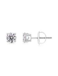 0.9 ct Solitaire Diamond Stud Earrings in Platinum