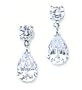 Earrings - Sterling Silver Cubic Zirconia Pear Shaped Dangle Earrings