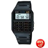 Casio CA53W-1 Mens Black 8 Digit Calculator with Resin Band Watch