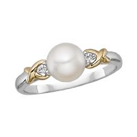 10kt. Two Tone Gold, Cultured Pearl Fashion Ring