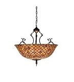 24 Inch W Tiffany Fishscale Inverted Pendant Ceiling Fixture