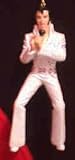 Christmas Ornament - Elvis Holding Mike with Two Hands in White