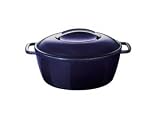 KitchenAid 6-1/2-Quart Cast-Iron Oval Casserole, Blue