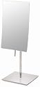 Minimalist Rectangular Vanity Stand 3X Mirror, Brushed Nickel