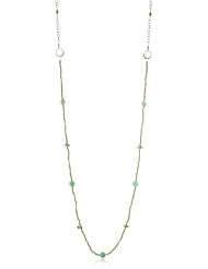 Lulu Designs "Lotus Leaf" Brass and Chrysoprase Prayer Necklace