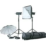 Bowens Esprit Gemini 250/250, 500 watt Second Two Head Monolight Kit with Stands, Softbox, Umbrella, Accessories & Case