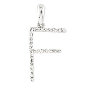 Genuine IceCarats Designer Jewelry Gift 14K Wg Diamond Initial F Pendant