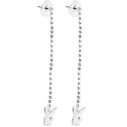 Officially Licensed Playboy Rabbit Head Rhinestone Drop Earrings