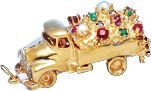 Flower Truck, 14K Gold Charm