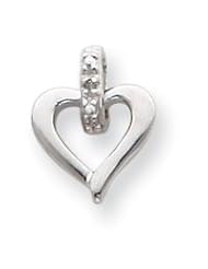 Sterling Silver Heart w/Diamond Earrings QE3454"
