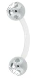 CZ Bioplast Jeweled Flexible Eyebrow Ring Barbell Body Jewelry