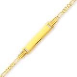 14k Yellow Figaro Link Childrens ID Bracelet - 6 Inch