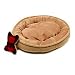 Canine Cushion Premium Bolster Sherpa Pet Bed (20 x 27, Tan)