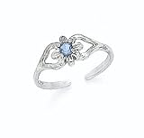 14K W/G 2.5MM BLUE TOPAZ TOE RING DECEMBER - GH24365DEC