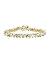 Diamond S Tennis Bracelet : 18K Yellow Gold - 3.00 CT Diamonds