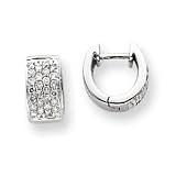 14k White Gold Diamond Hoop Earrings