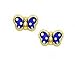14k Yellow Purple Enamel Childrens Butterfly title=