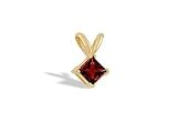 14K Yellow Gold Genuine Square Garnet Pendant