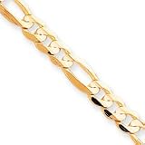 10k Light Figaro Chain Necklace - 18 Inch