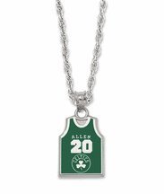 Ray Allen Boston Celtics #20 5/8" Enamel Jersey Pendant on an 18" Chain - Sterling Silver Jewelry